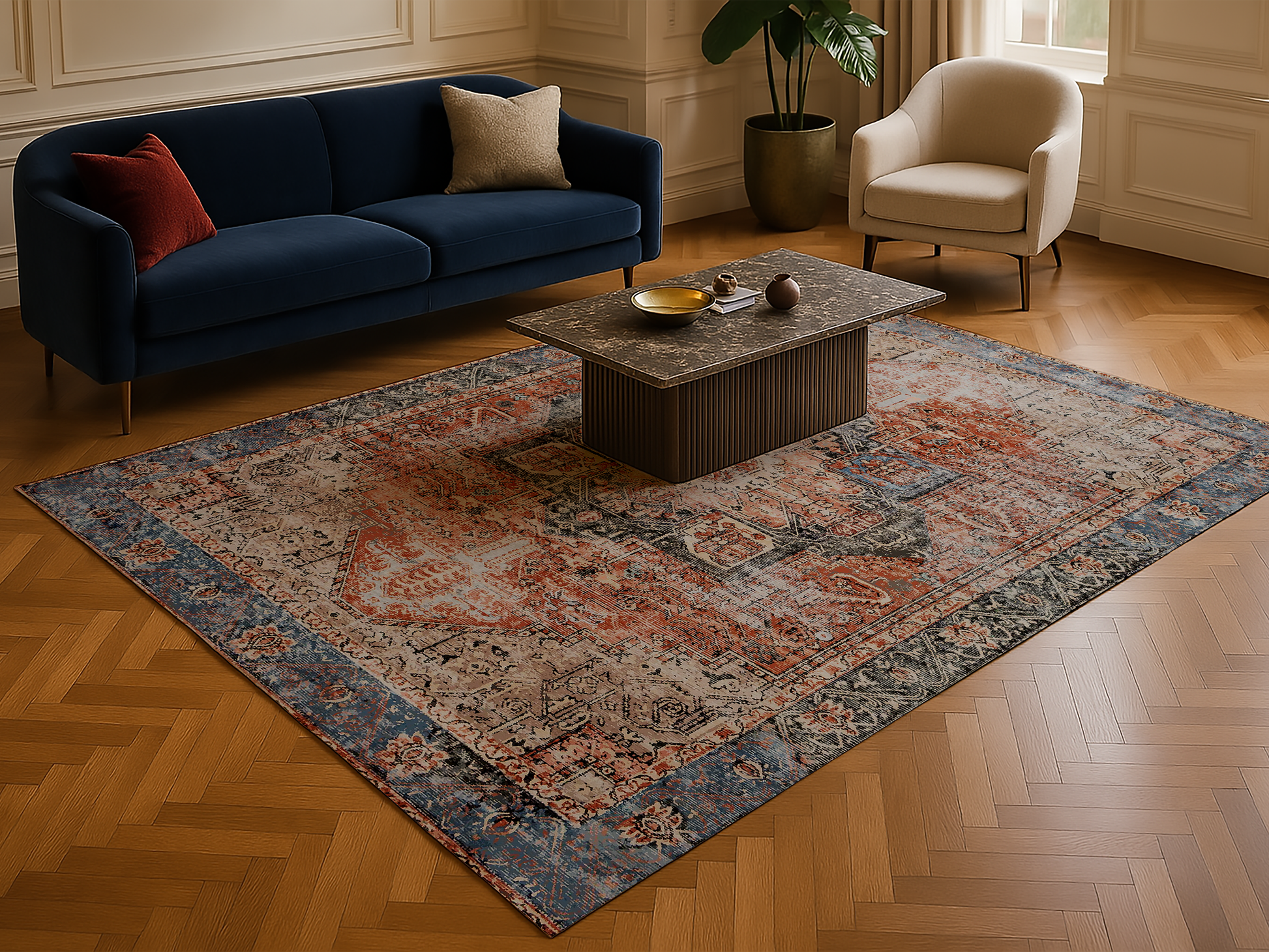Cotty Home Premium Turkish Cotton, Washable Rug –  Non-Slip, Foldable, Multi-Size and Color