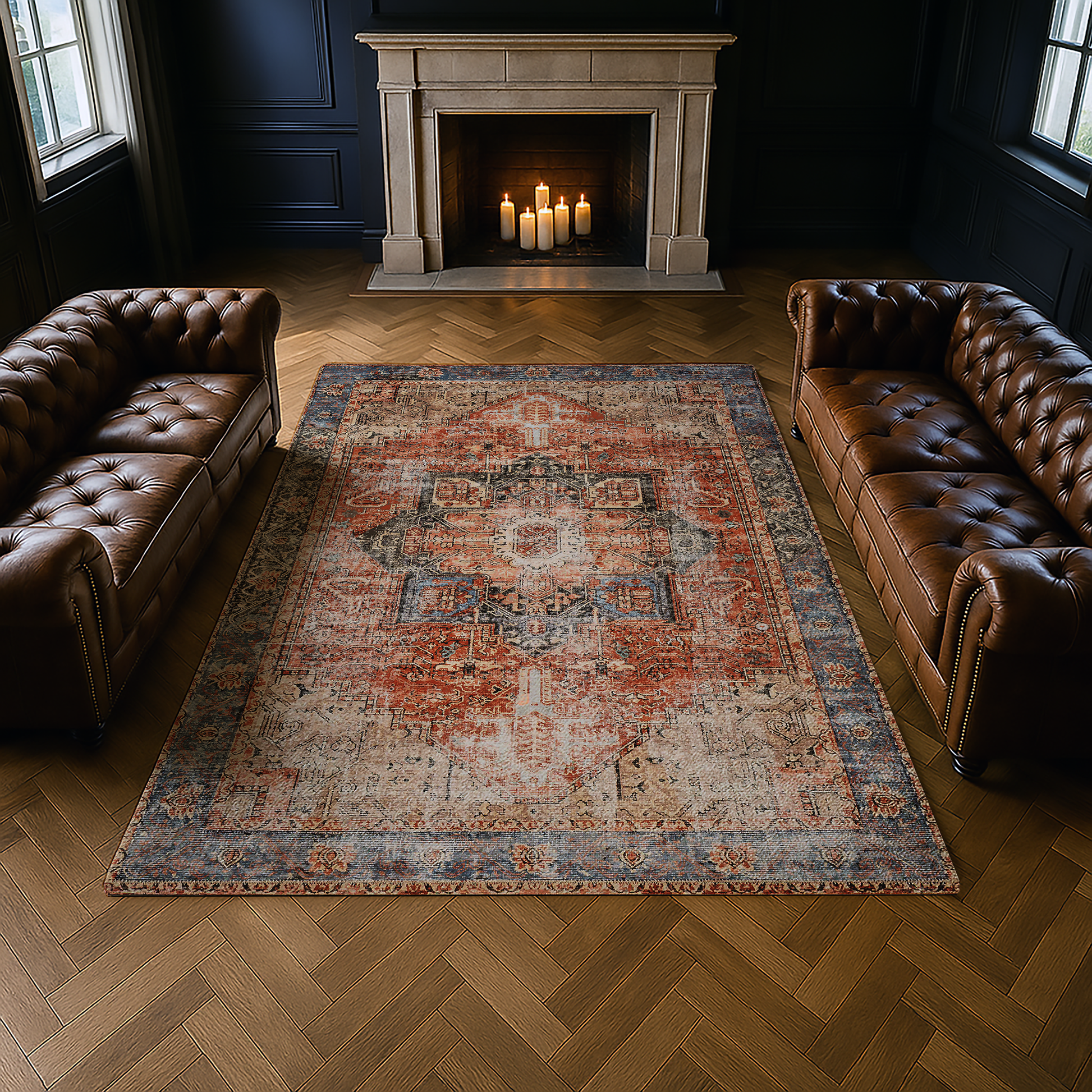 Cotty Home Premium Turkish Cotton, Washable Rug –  Non-Slip, Foldable, Multi-Size and Color