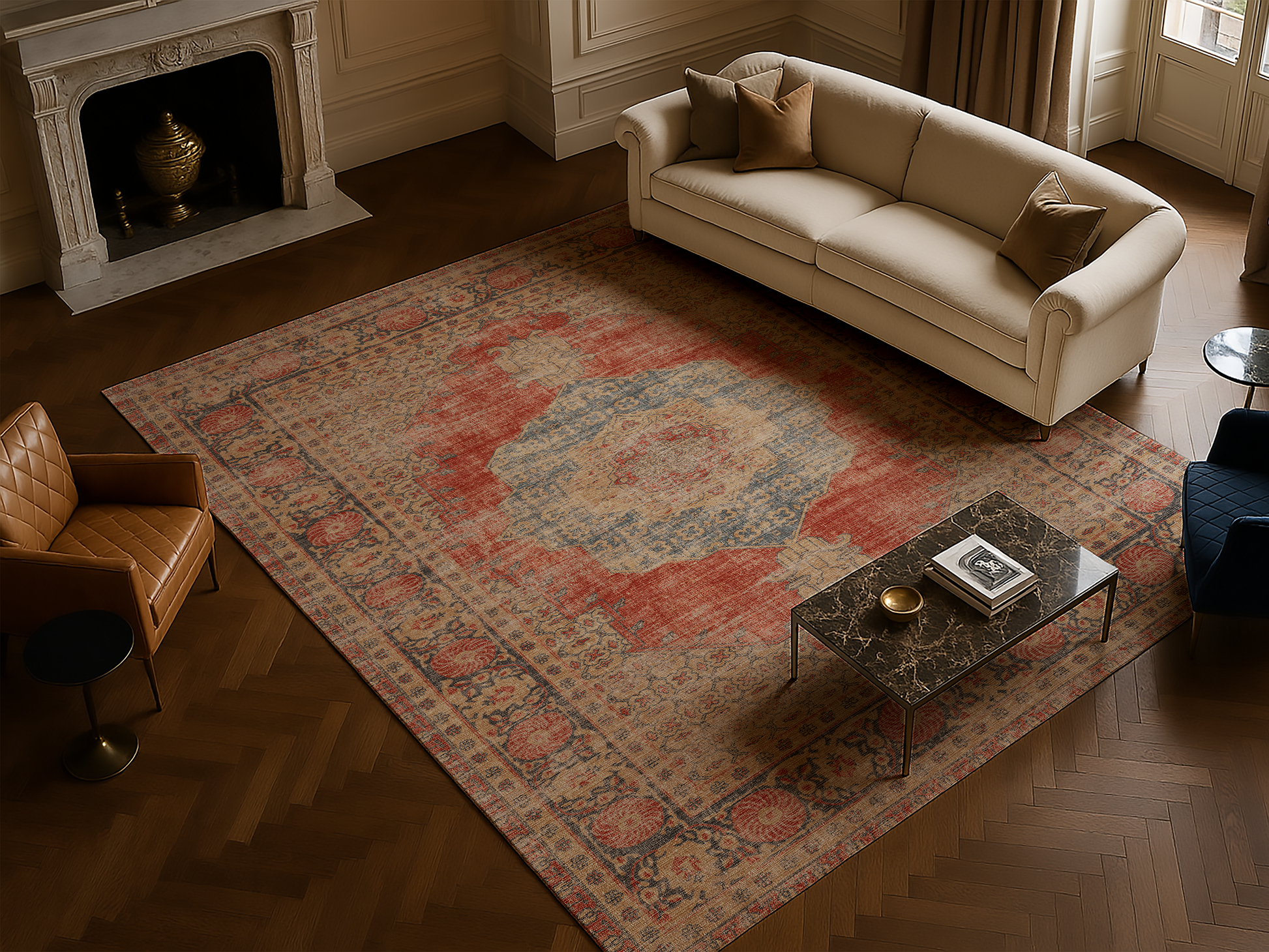 Cotty Home Premium Turkish Cotton, Washable Rug –  Non-Slip, Foldable, Multi-Size and Color