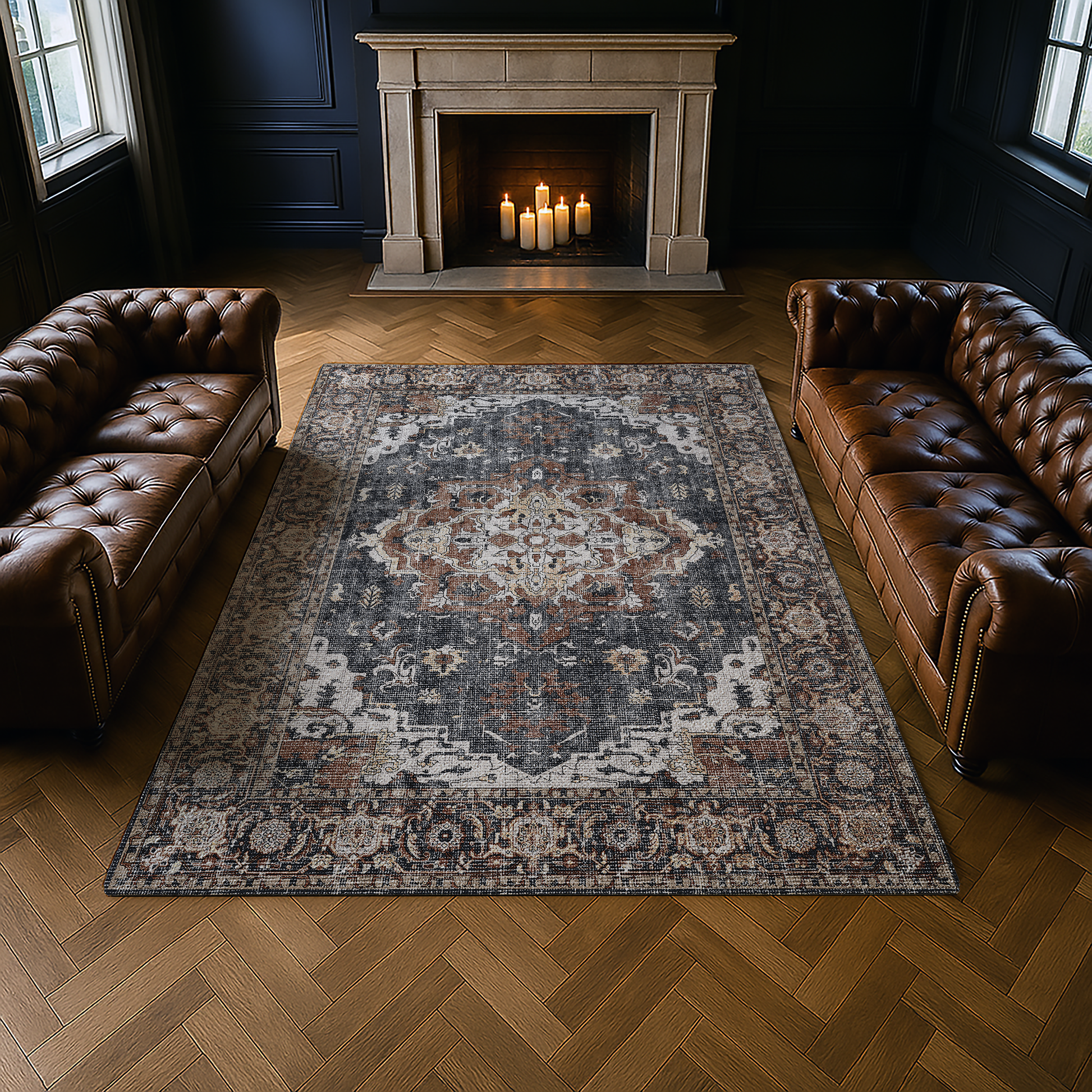 Cotty Home Premium Turkish Cotton, Washable Rug –  Non-Slip, Foldable, Multi-Size and Color