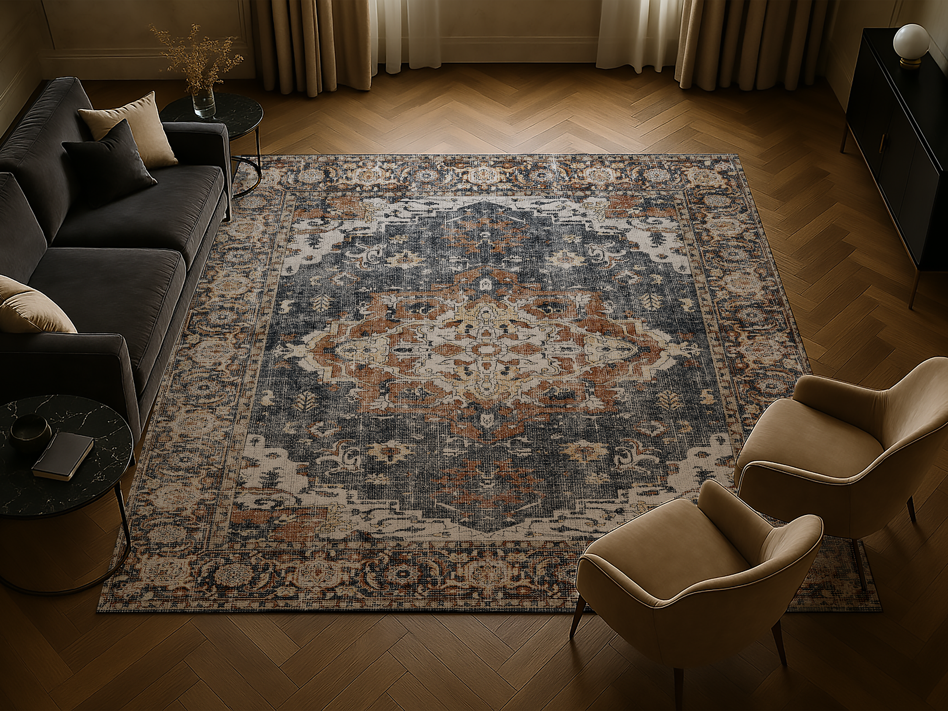 Cotty Home Premium Turkish Cotton, Washable Rug –  Non-Slip, Foldable, Multi-Size and Color