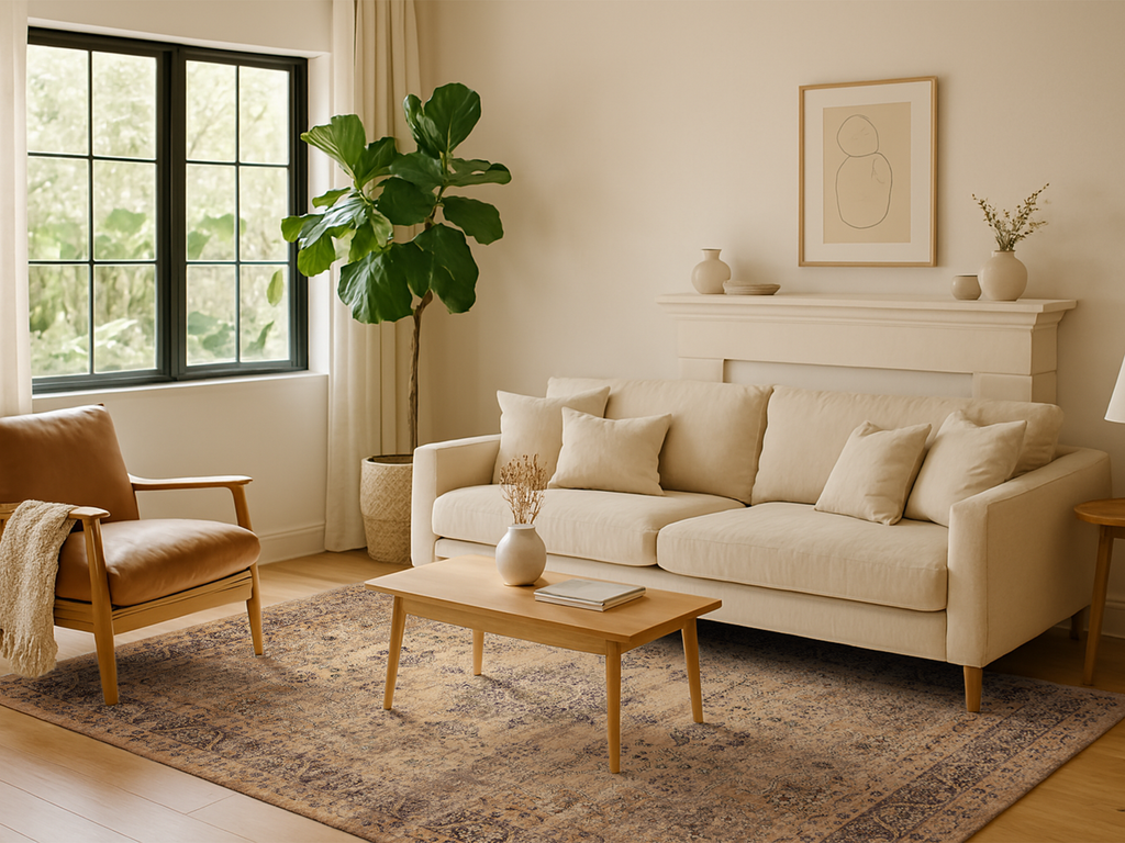Cotty Home Premium Turkish Cotton, Washable Rug –  Non-Slip, Foldable, Multi-Size, Beige