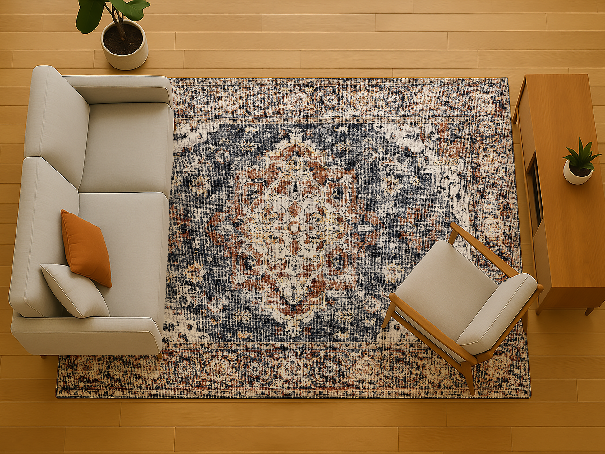 Cotty Home Premium Turkish Cotton, Washable Rug –  Non-Slip, Foldable, Multi-Size and Color