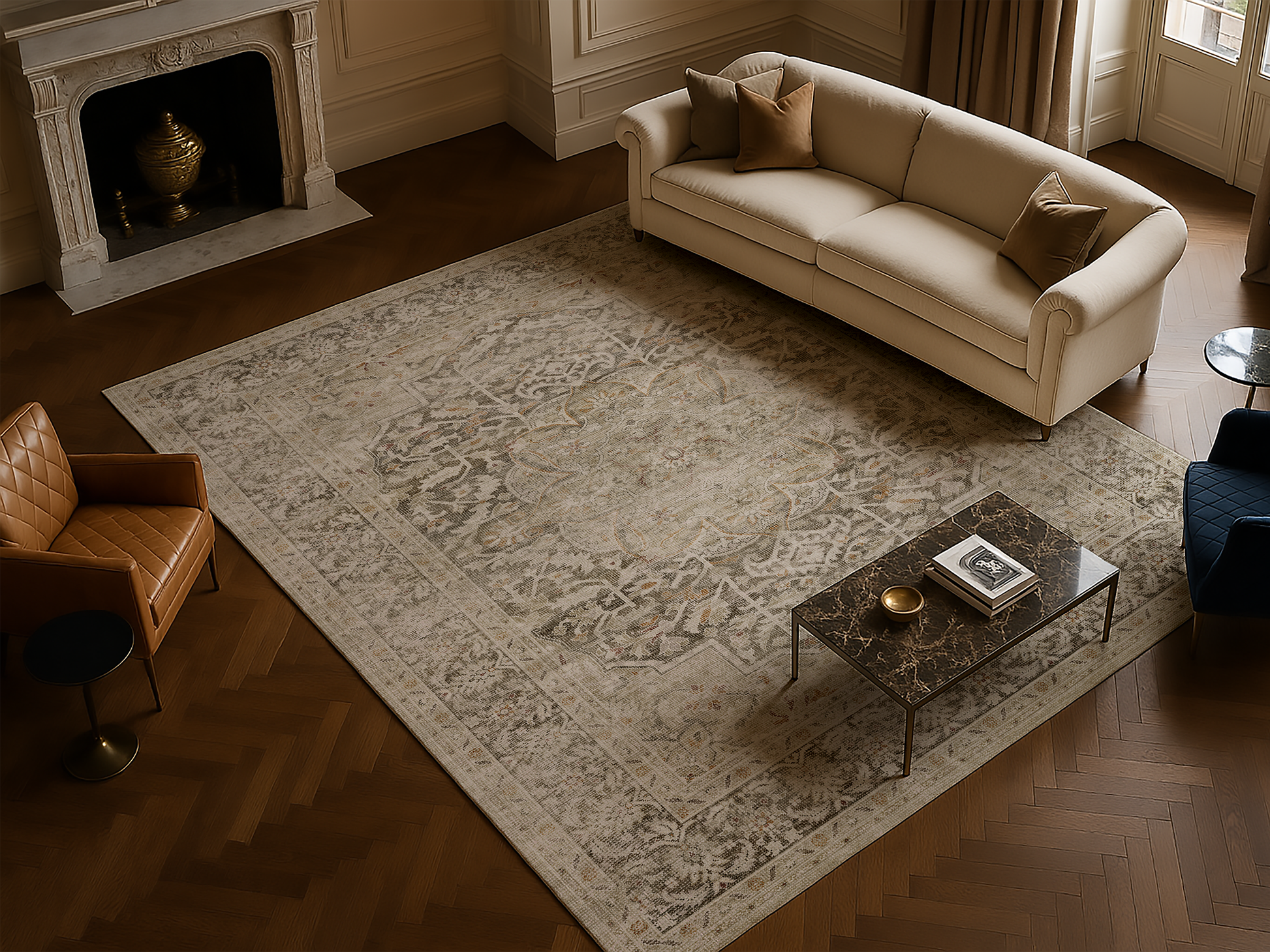 Cotty Home Premium Turkish Cotton, Washable Rug –  Non-Slip, Foldable, Multi-Size and Color