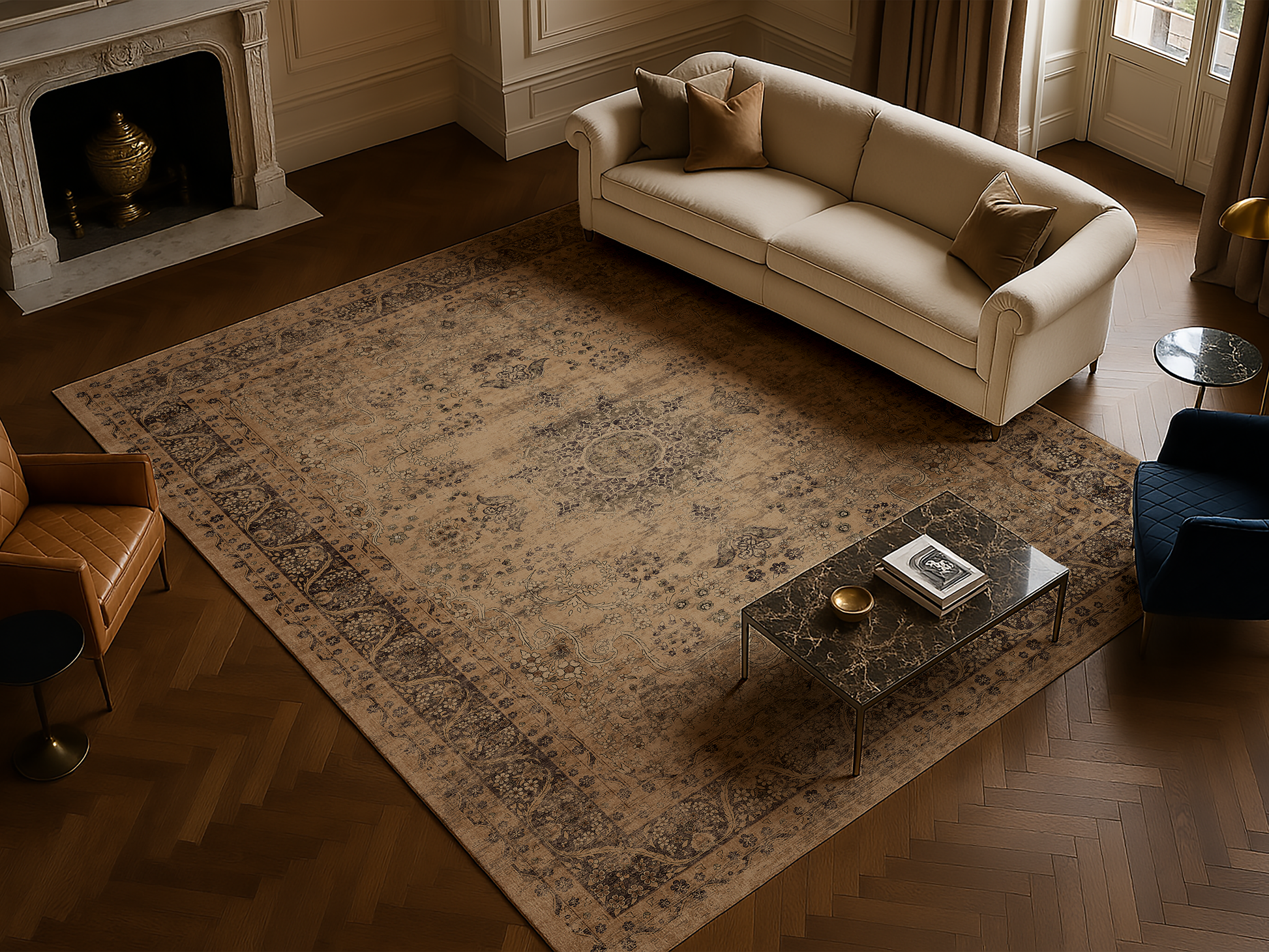 Cotty Home Premium Turkish Cotton, Washable Rug –  Non-Slip, Foldable, Multi-Size and Color