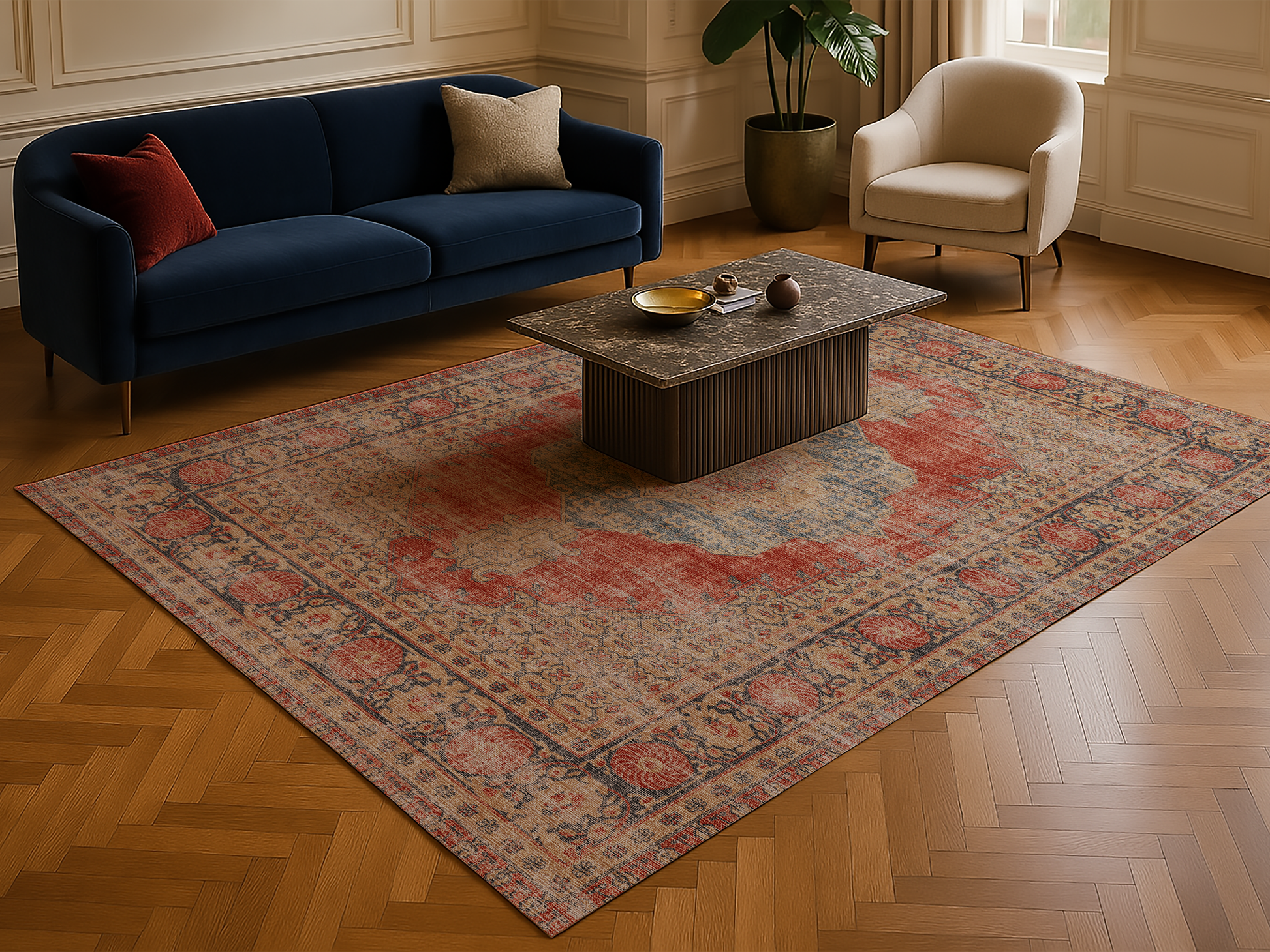 Cotty Home Premium Turkish Cotton, Washable Rug –  Non-Slip, Foldable, Multi-Size and Color