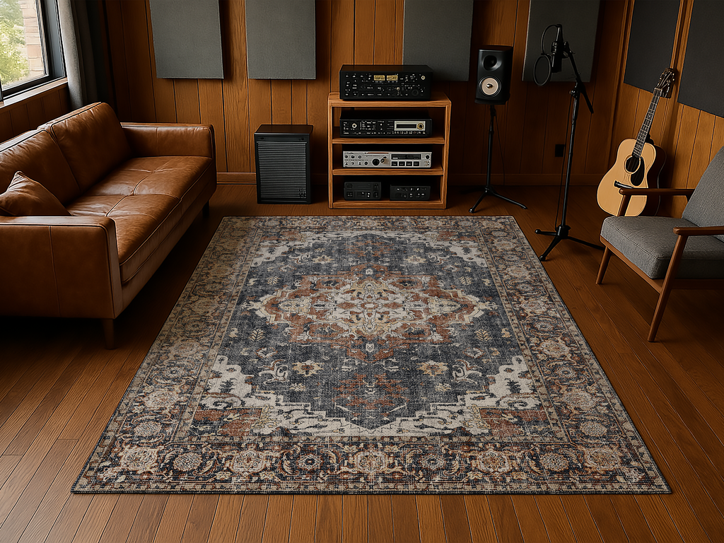 Cotty Home Premium Turkish Cotton, Washable Rug –  Non-Slip, Foldable, Multi-Size, Blue