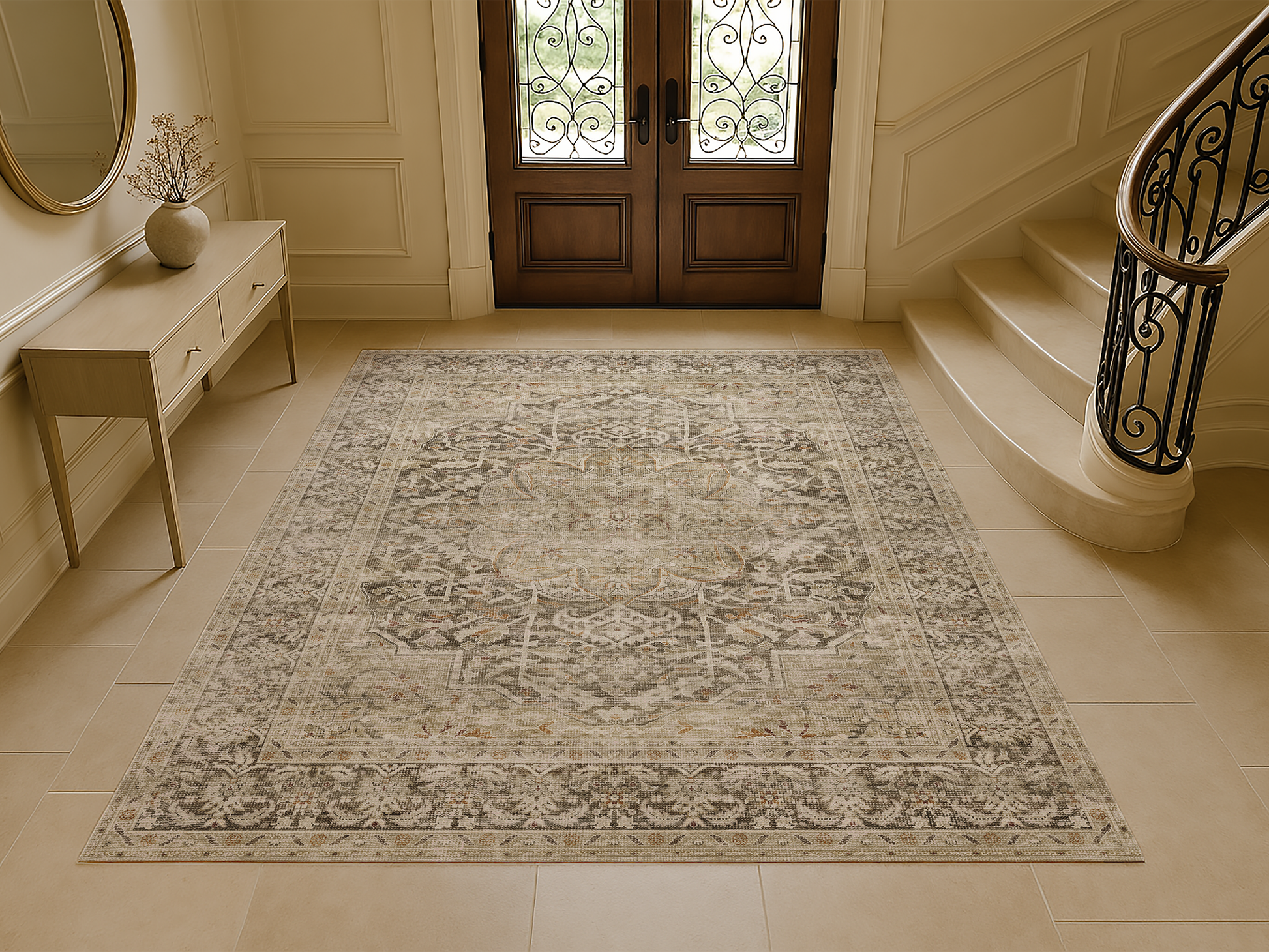 Cotty Home Premium Turkish Cotton, Washable Rug –  Non-Slip, Foldable, Multi-Size and Color
