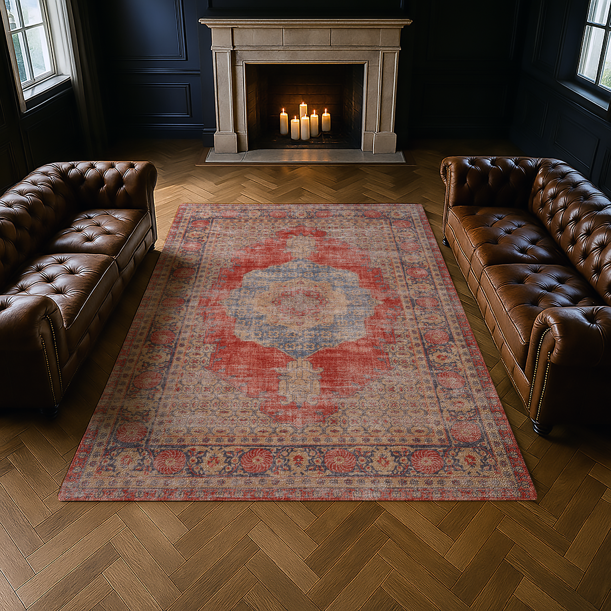 Cotty Home Premium Turkish Cotton, Washable Rug –  Non-Slip, Foldable, Multi-Size and Color
