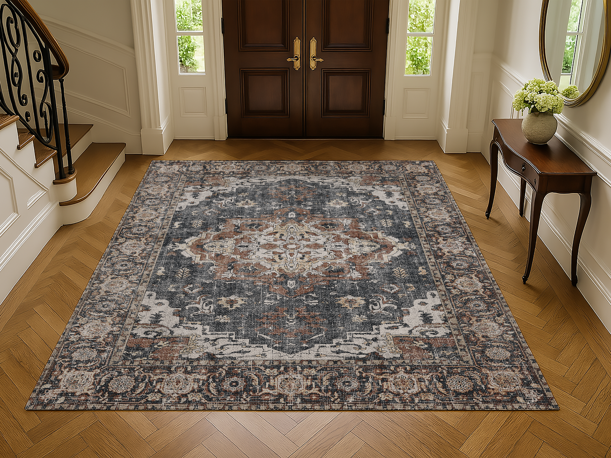 Cotty Home Premium Turkish Cotton, Washable Rug –  Non-Slip, Foldable, Multi-Size and Color