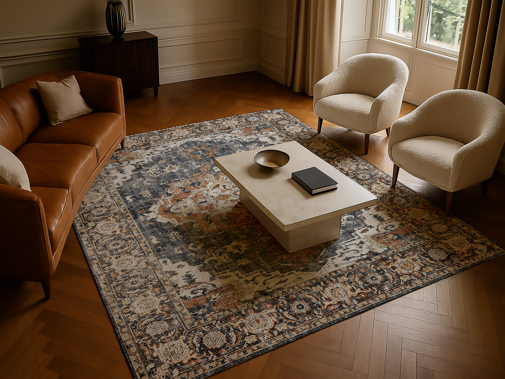 Cotty Home Premium Turkish Cotton, Washable Rug –  Non-Slip, Foldable, Multi-Size and Color