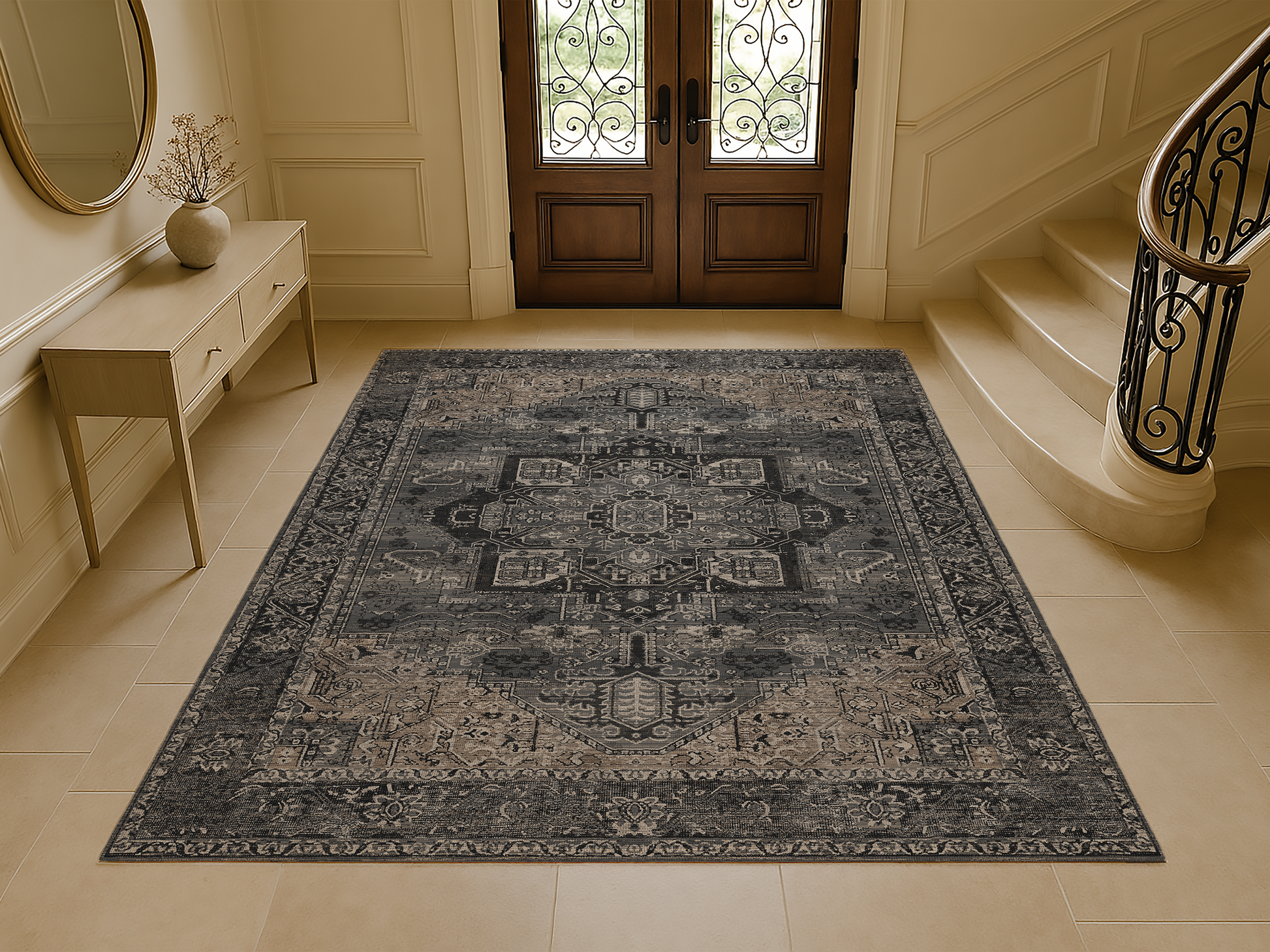 Cotty Home Premium Turkish Cotton, Washable Rug –  Non-Slip, Foldable, Multi-Size and Color
