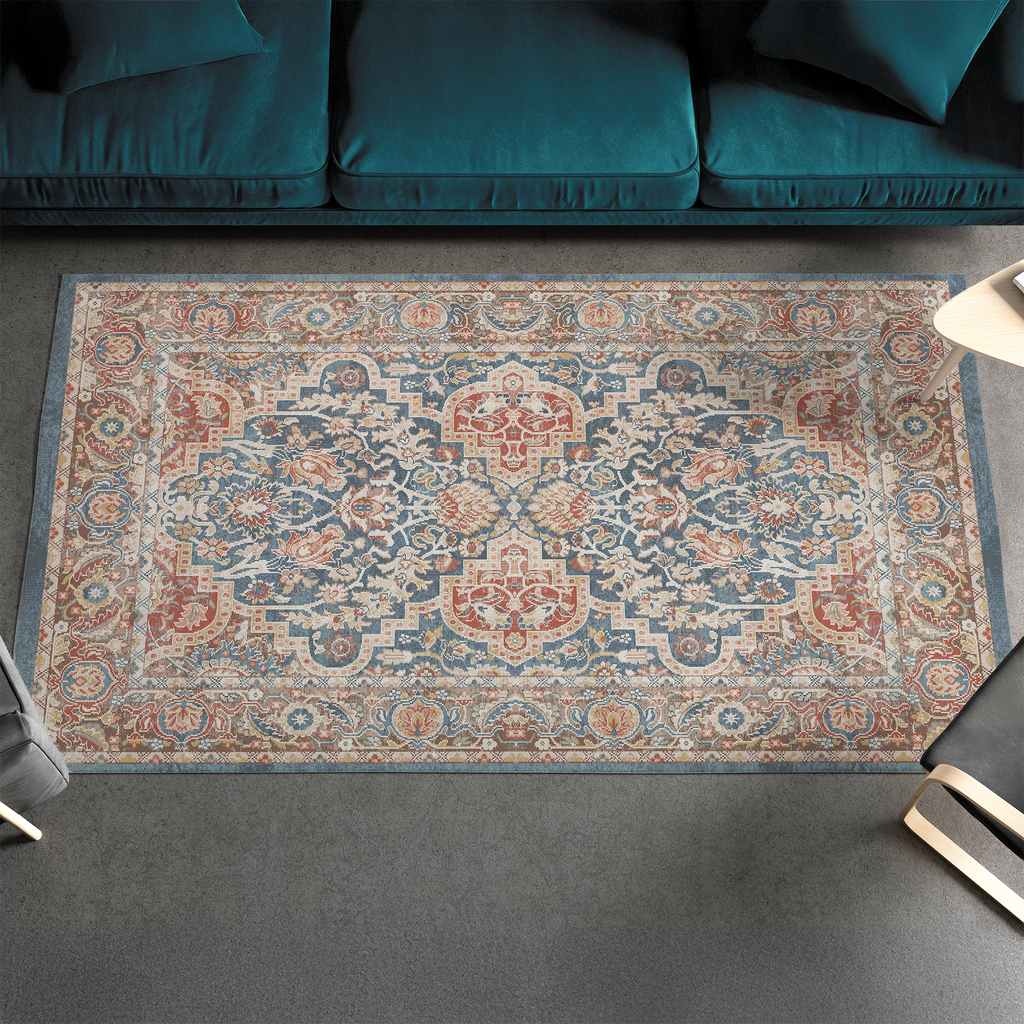 Cotty Home Superior Washable Rug – Ultra Thin, Non-Slip, Foldable, Multi-Size, Oriental Red