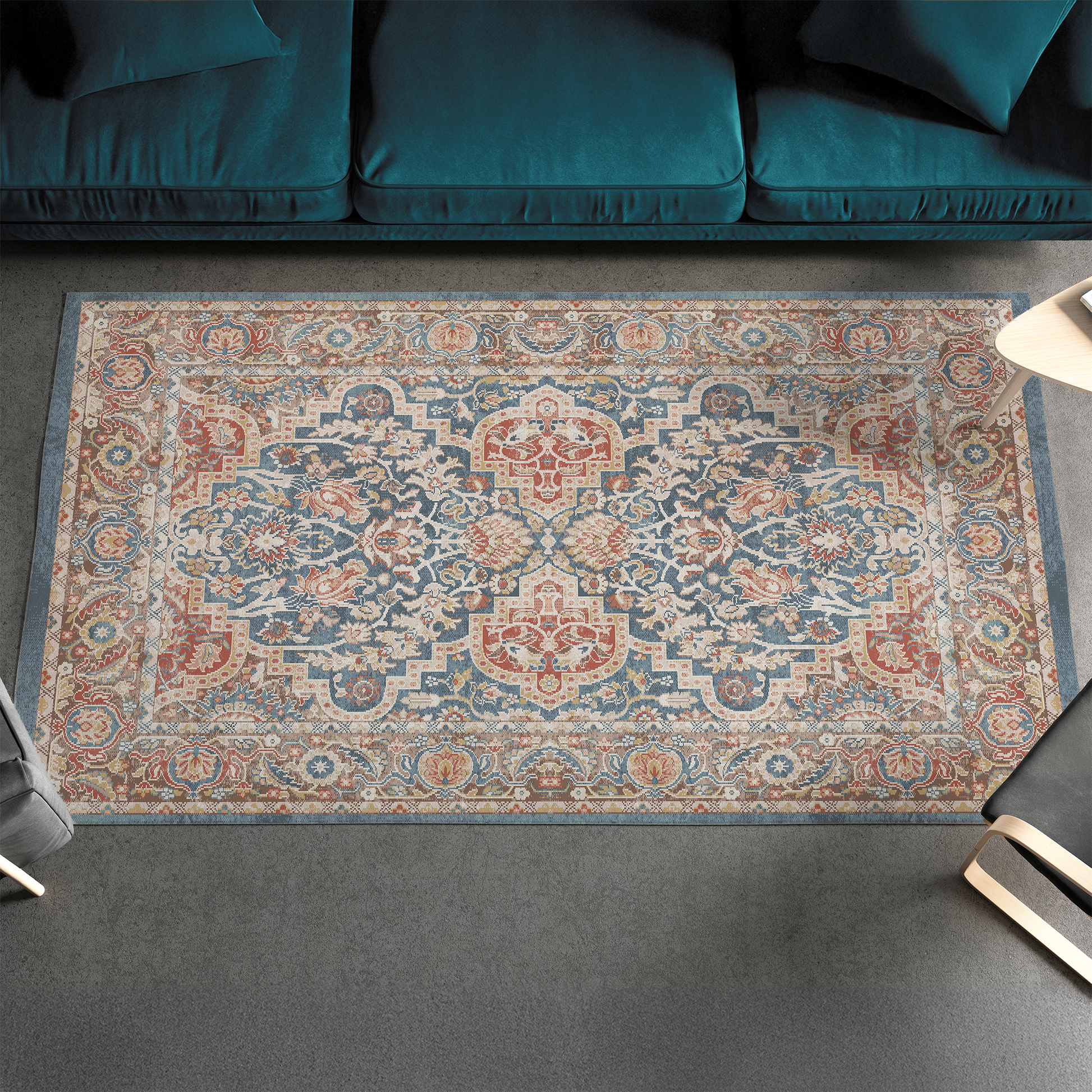 Cotty Home Superior Washable Rug – Ultra Thin, Non-Slip, Foldable, Multi-Size, Oriental Red
