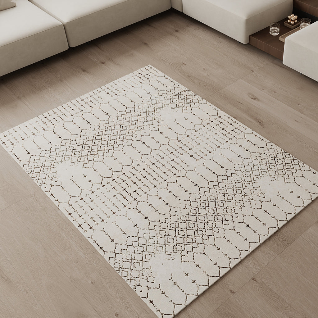 Cotty Home Superior Washable Rug – Ultra Thin, Non-Slip, Foldable, Multi-Size, Moroccan White