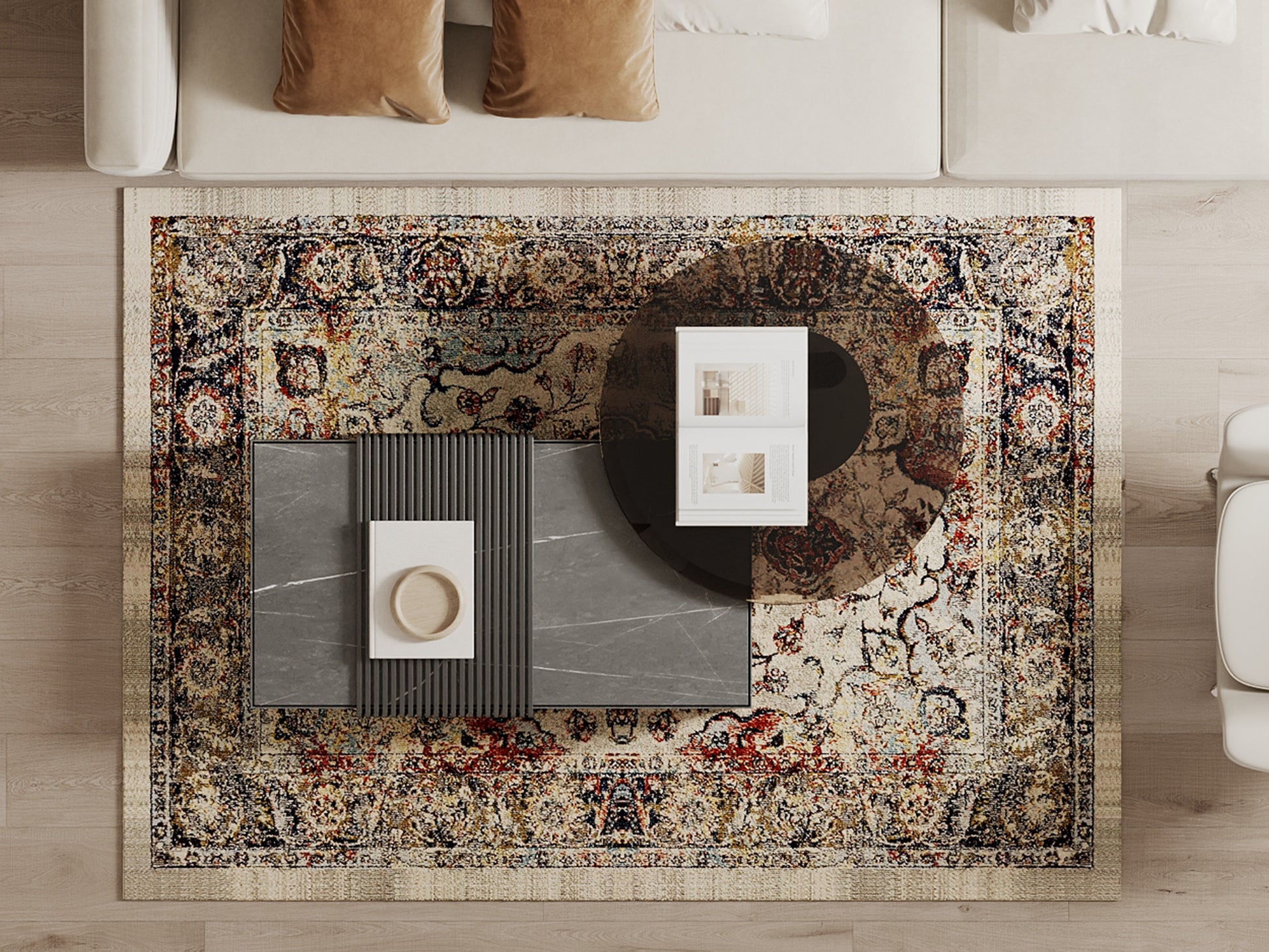 Cotty Home Superior Washable Rug – Ultra Thin, Non-Slip, Foldable, Multi-Size, Oriental Beige