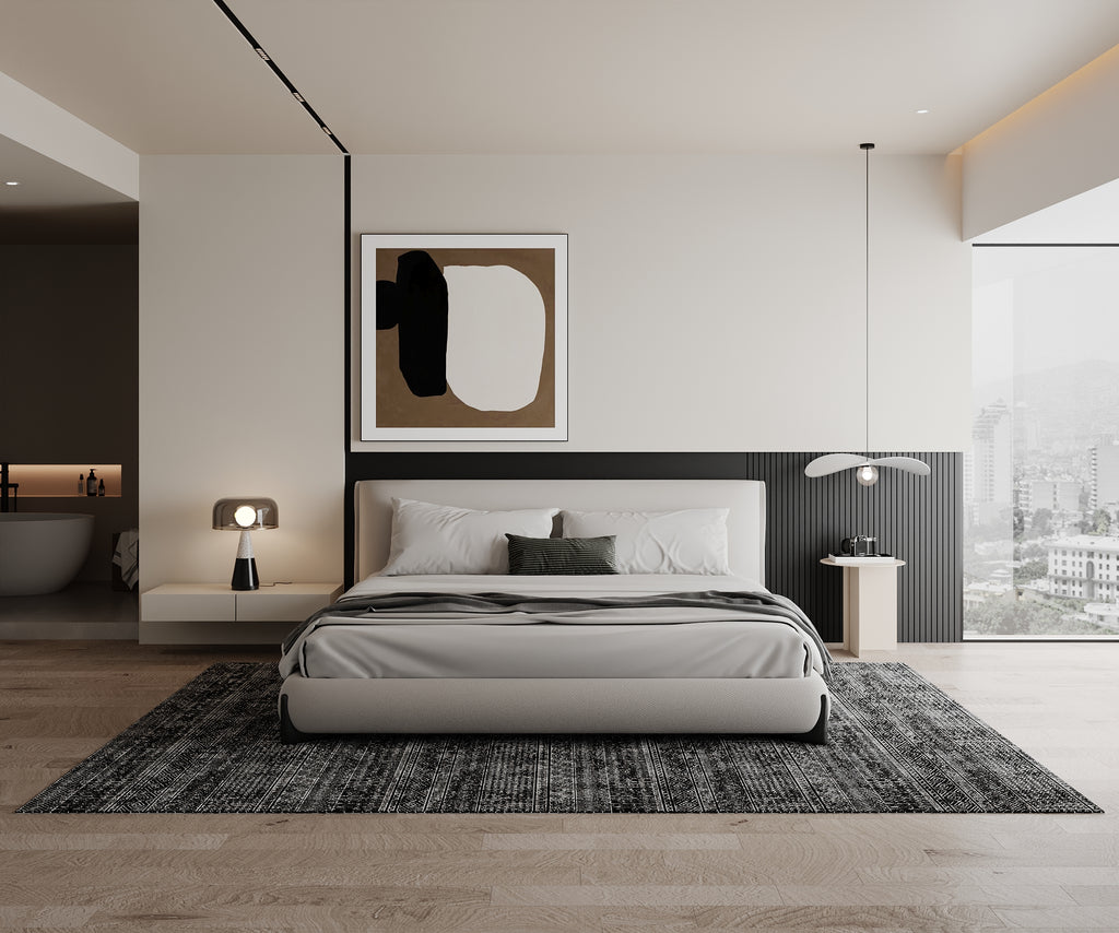 Cotty Home Superior Washable Rug – Ultra Thin, Non-Slip, Foldable, Multi-Size, Moroccan Black