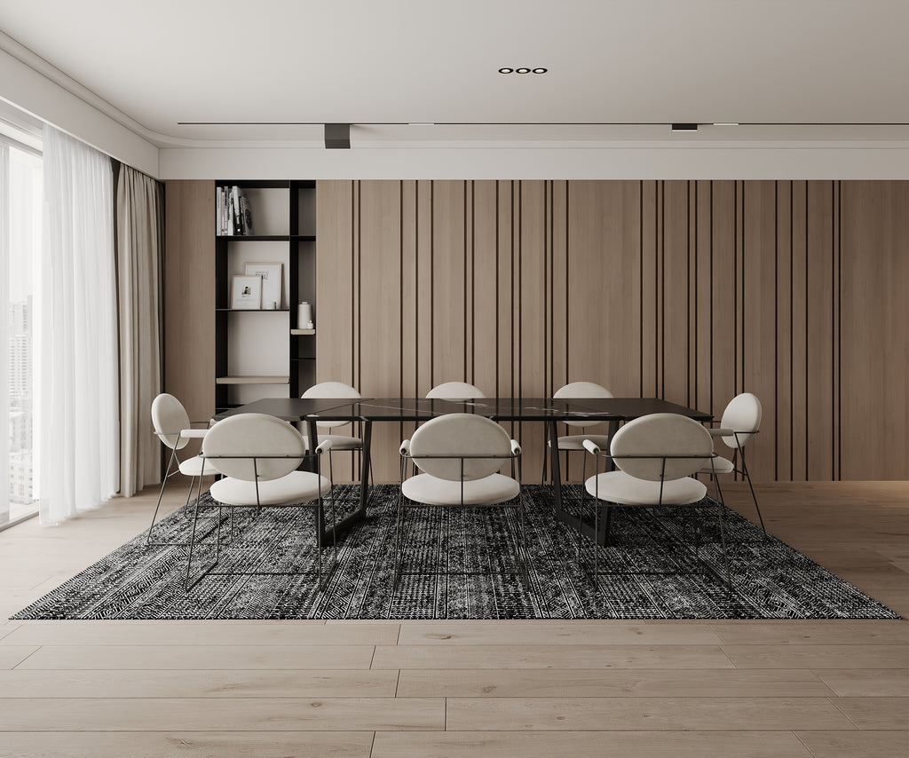 Cotty Home Superior Washable Rug – Ultra Thin, Non-Slip, Foldable, Multi-Size, Moroccan Black