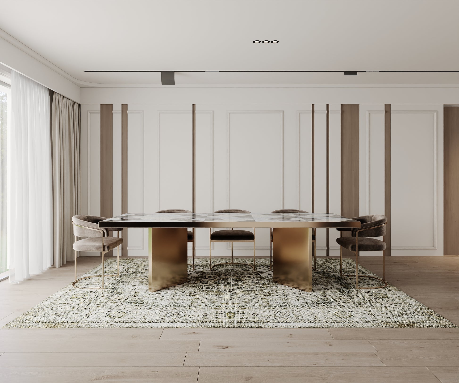 Cotty Home Superior Washable Rug – Ultra Thin, Non-Slip, Foldable, Multi-Size, Oriental Green