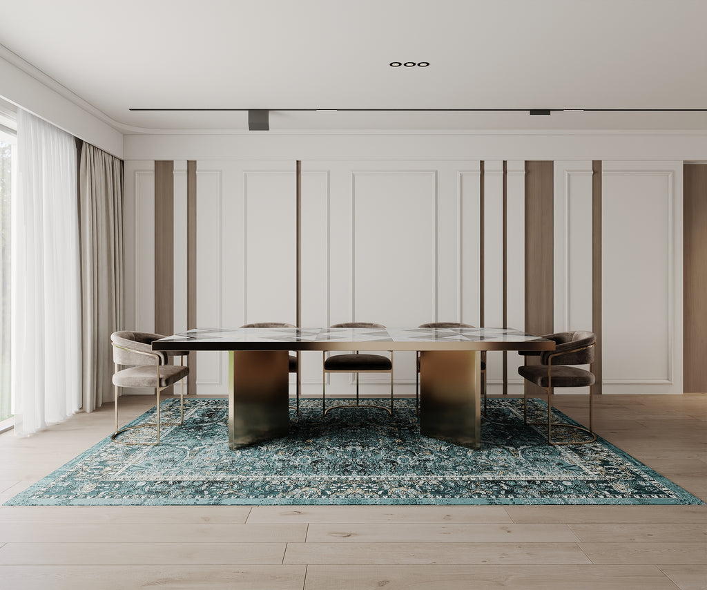 Cotty Home Superior Washable Rug – Ultra Thin, Non-Slip, Foldable, Multi-Size, Oriental Blue