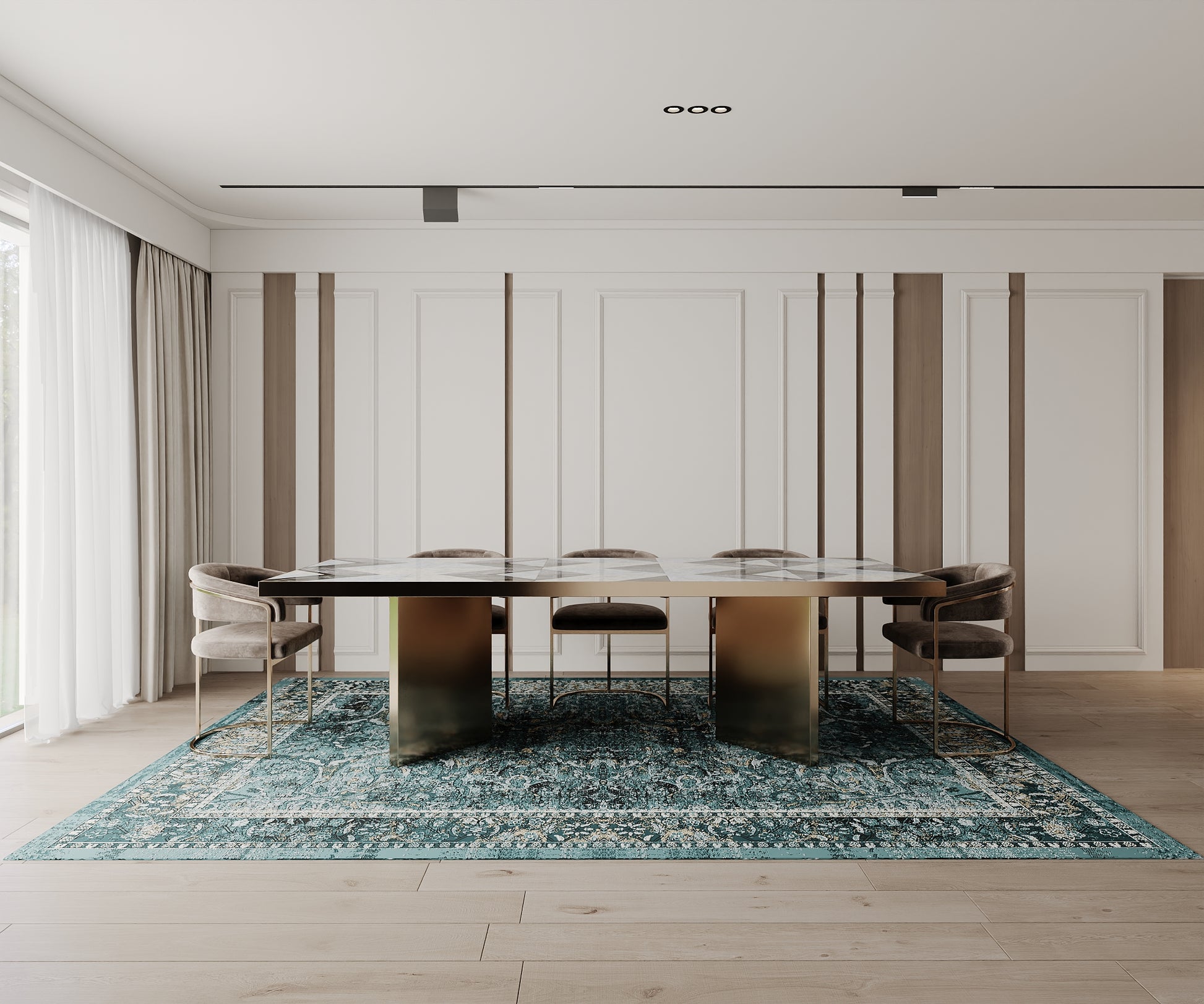 Cotty Home Superior Washable Rug – Ultra Thin, Non-Slip, Foldable, Multi-Size, Oriental Blue