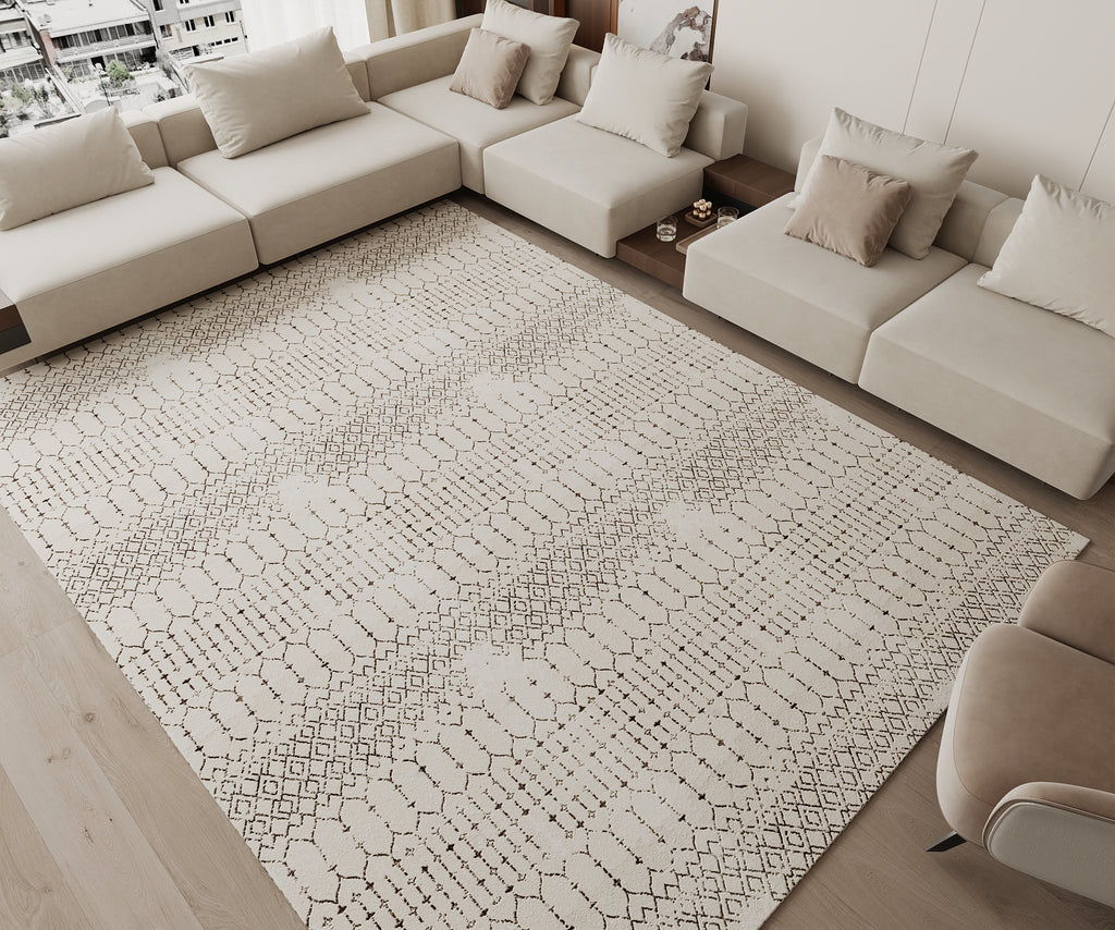 Cotty Home Superior Washable Rug – Ultra Thin, Non-Slip, Foldable, Multi-Size, Moroccan White