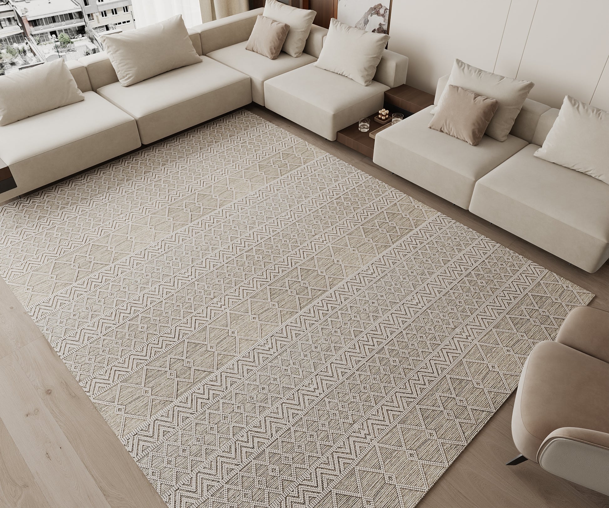 Cotty Home Superior Washable Rug – Ultra Thin, Non-Slip, Foldable, Multi-Size, Moroccan Beige