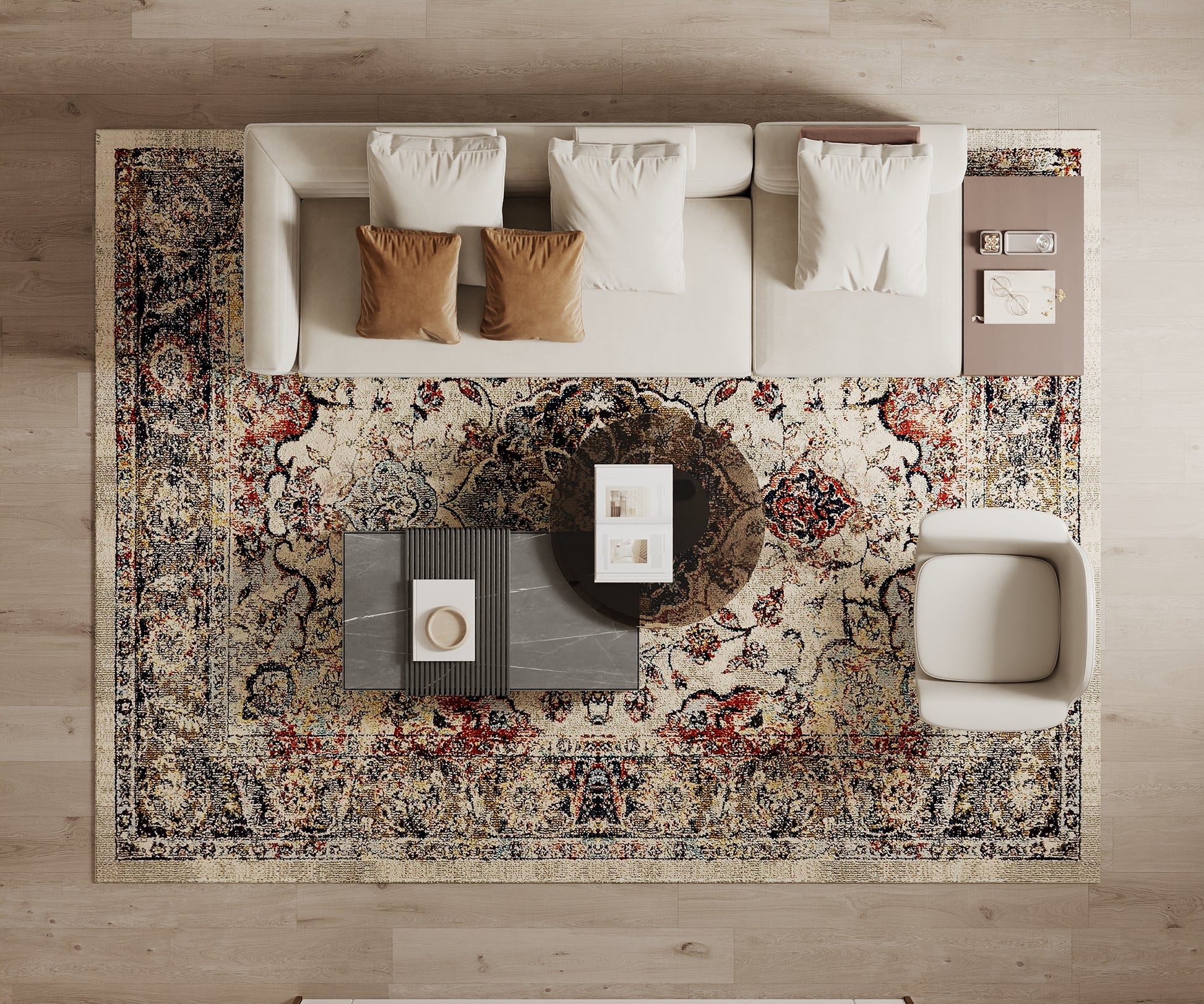 Cotty Home Superior Washable Rug – Ultra Thin, Non-Slip, Foldable, Multi-Size, Oriental Beige