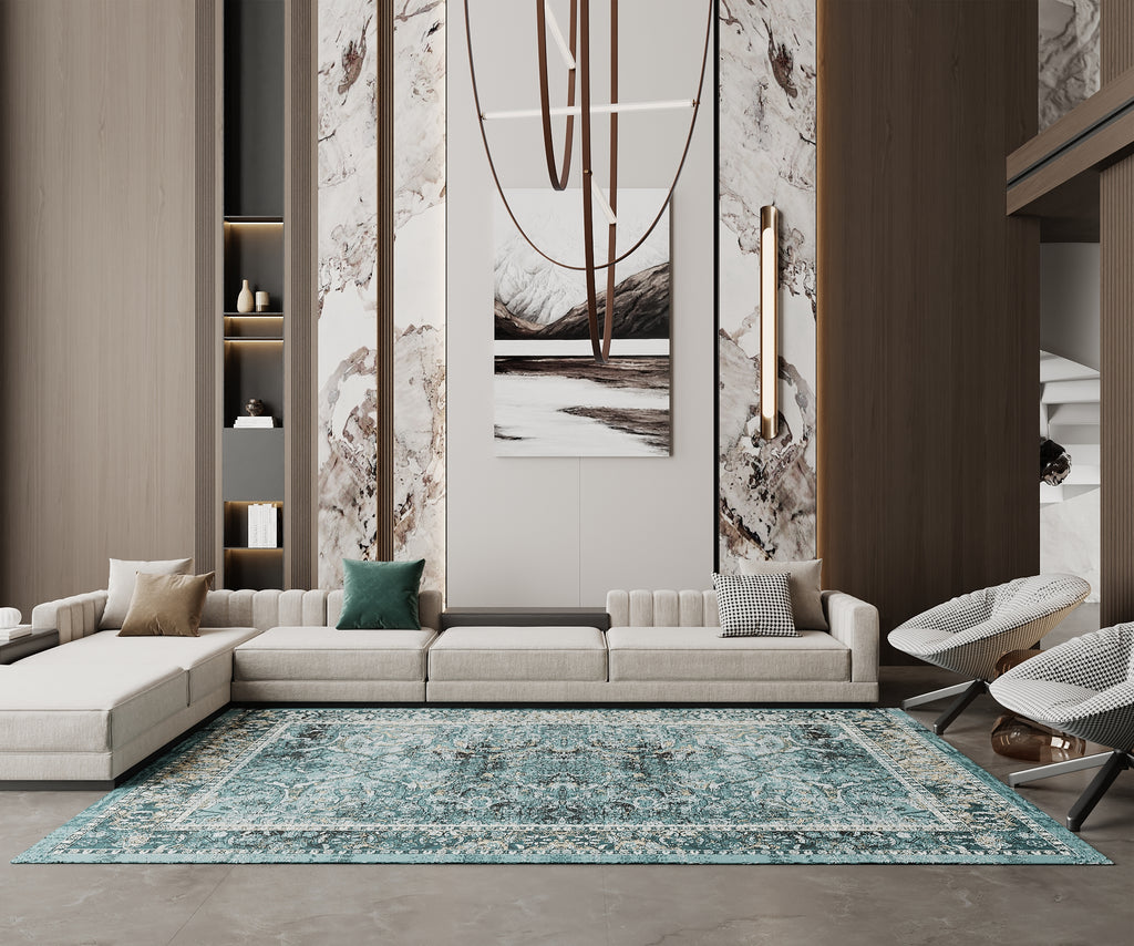 Cotty Home Superior Washable Rug – Ultra Thin, Non-Slip, Foldable, Multi-Size, Oriental Blue