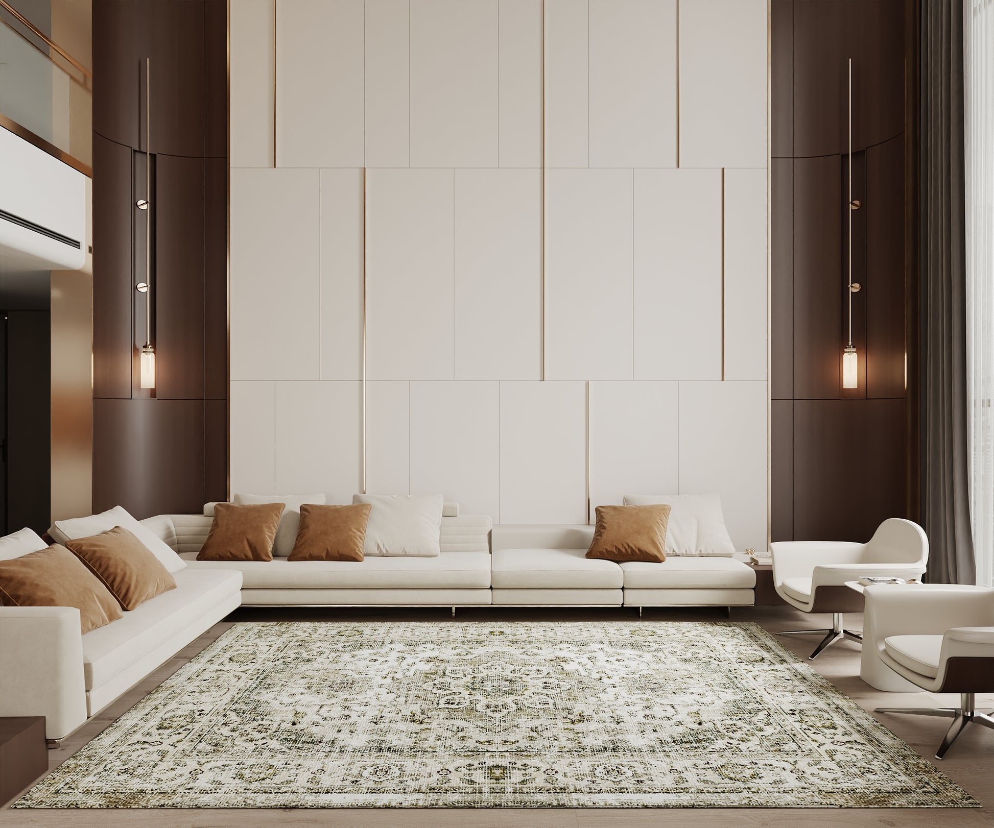 Cotty Home Superior Washable Rug – Ultra Thin, Non-Slip, Foldable, Multi-Size, Oriental Green